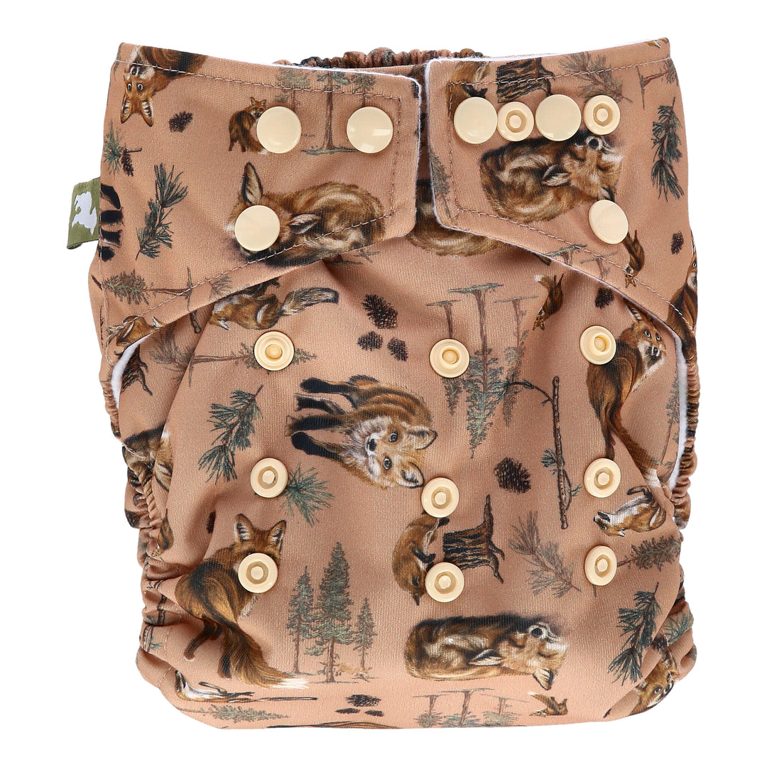 Onesize Reusable Pocket Nappy with Fox illustrations by LittleLamb#color_bushy-tails