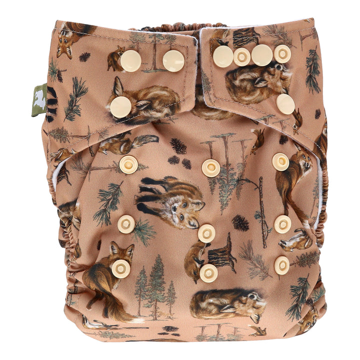 Onesize Reusable Pocket Nappy with Fox illustrations by LittleLamb#color_bushy-tails