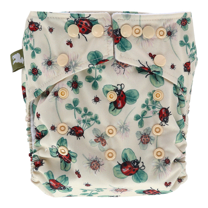 Onesize Reusable Pocket Nappy with ladybird illustrations by LittleLamb#color_ladybugs-lullaby