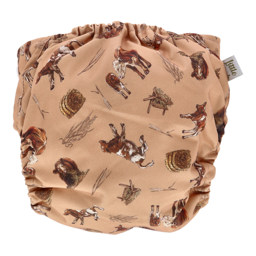 Onesize Reusable Pocket Nappy with Cow illustrations by LittleLamb#color_i-love-moo