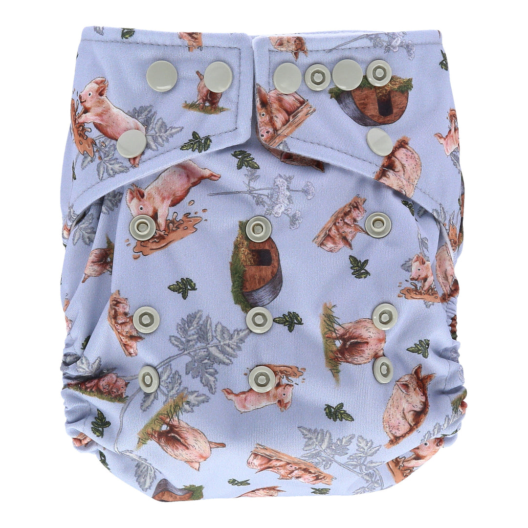Onesize Reusable Pocket Nappy with Pig Print by LittleLamb#color_sow-in-love