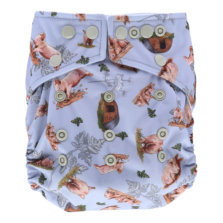 Onesize Reusable Pocket Nappy with Pig Print by LittleLamb#color_sow-in-love