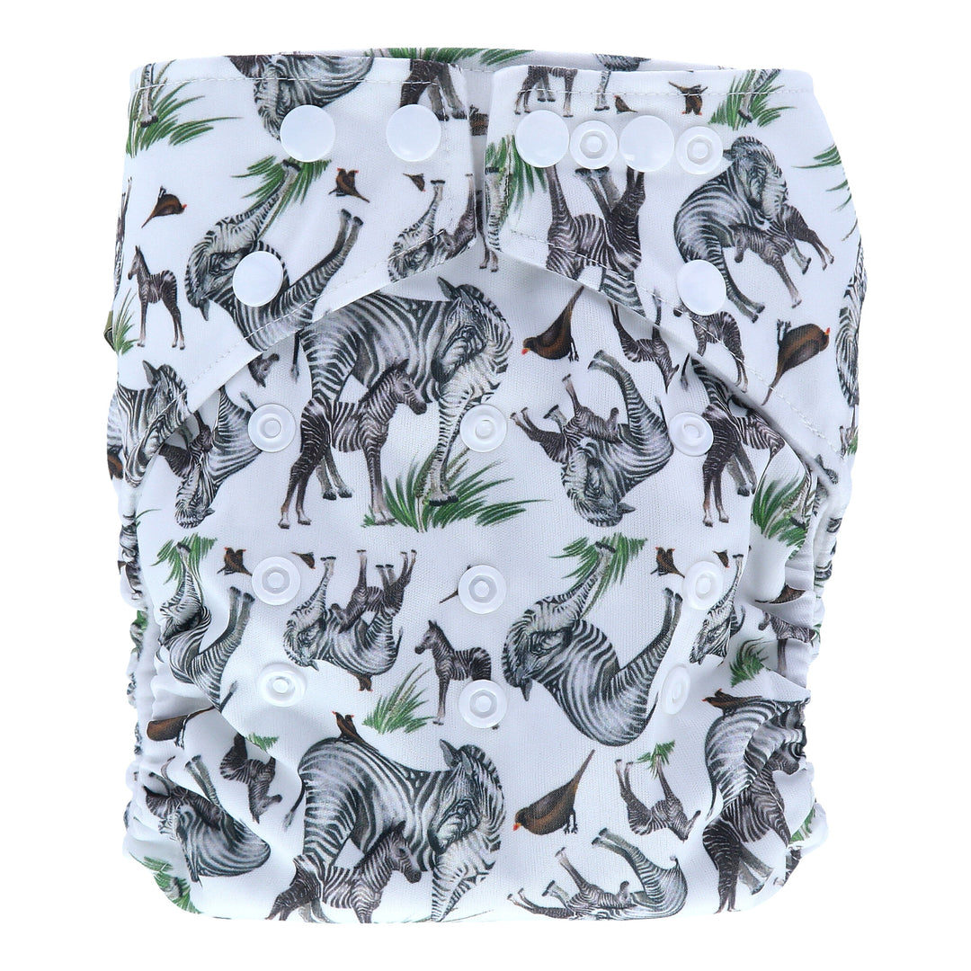 Onesize Reusable Pocket Nappy with Zebra illustrations by LittleLamb#color_show-your-stripes