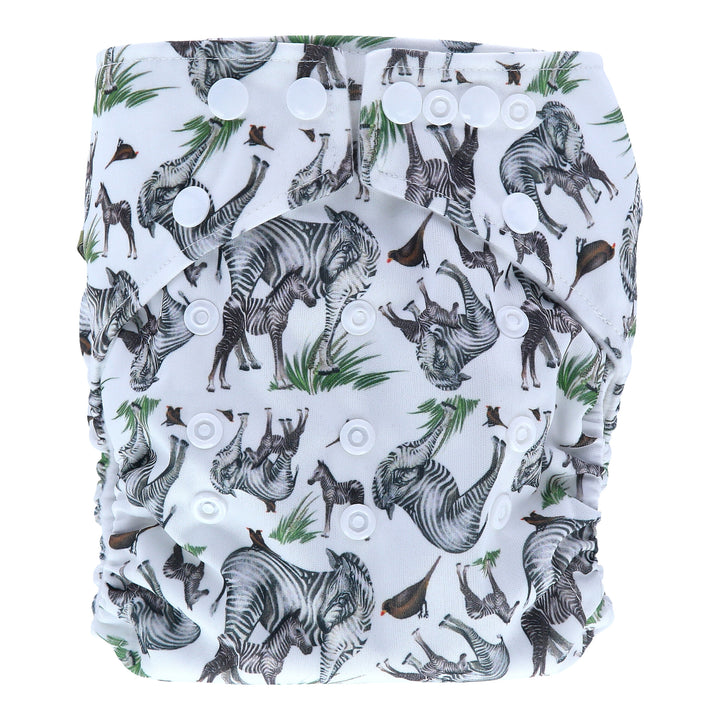 Onesize Reusable Pocket Nappy with Zebra illustrations by LittleLamb#color_show-your-stripes
