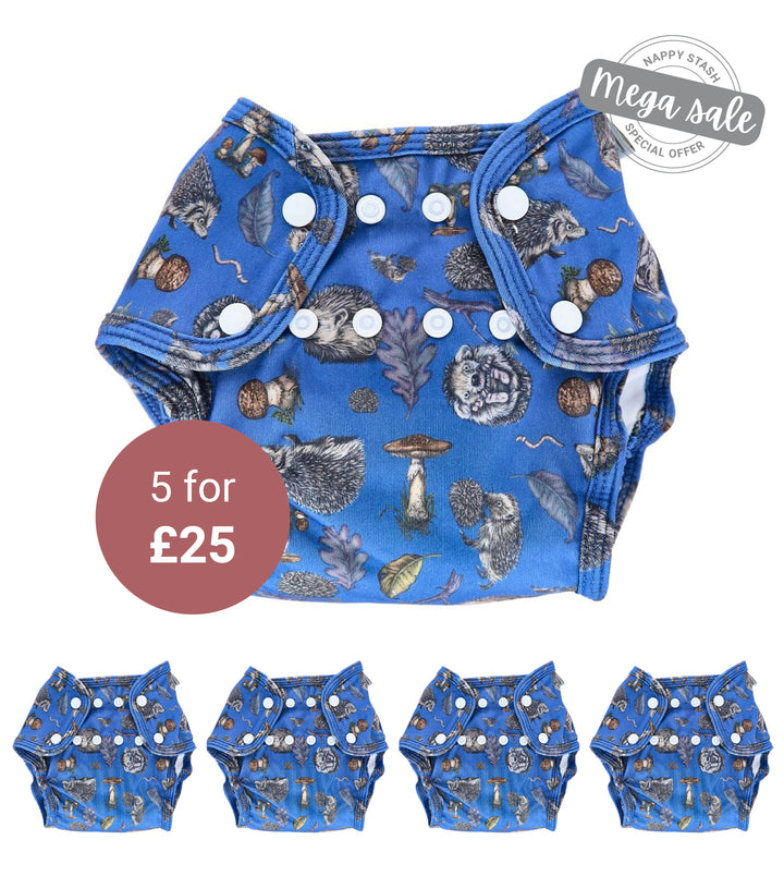 5 Pack Sized Pocket Nappy - No Insert - Truffle Shuffle