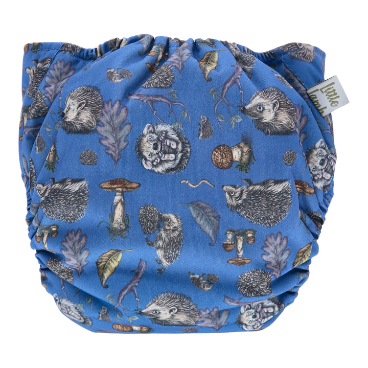 Onesize Reusable Pocket Nappy with Hedgehog illustrations by LittleLamb#color_truffle-shuffle
