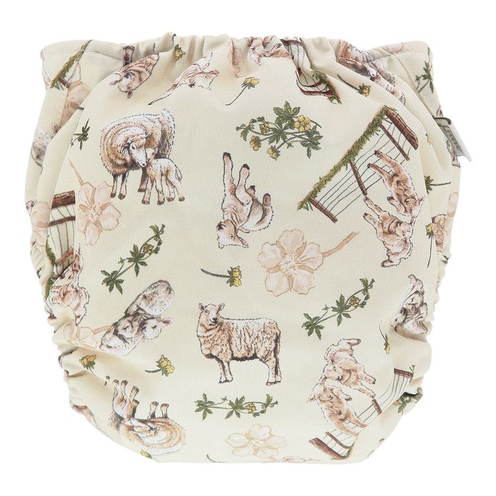 Onesize Reusable Pocket Nappy with Sheep illustrations by LittleLamb#color_loving-ewe