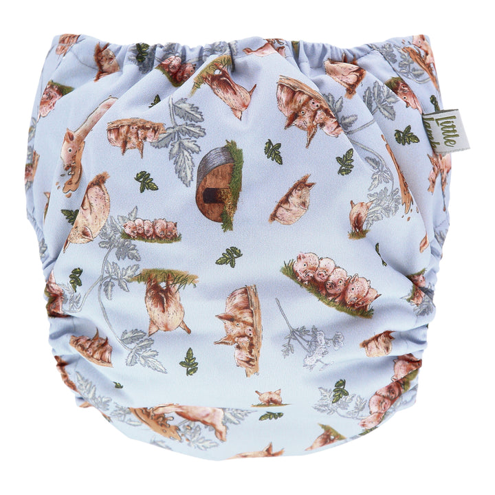 Onesize Reusable Pocket Nappy with Pig Print by LittleLamb#color_sow-in-love
