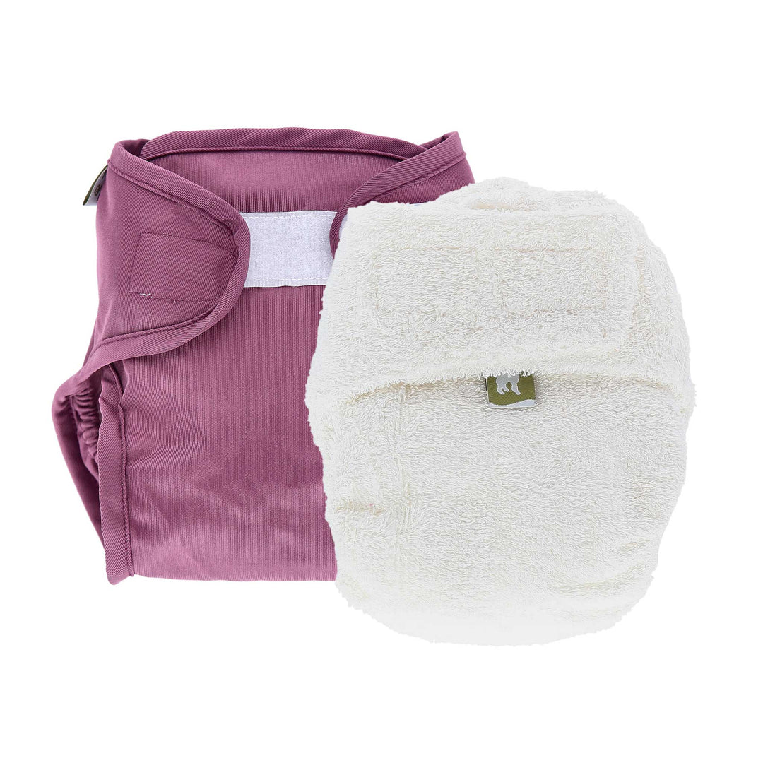 LittleLamb cloth nappy and wrap trial kit lifestyle image#color_aubergine
