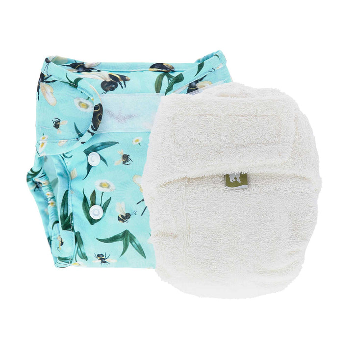 LittleLamb cloth nappy and wrap trial kit product photo - bees#color_bumblebee-blues