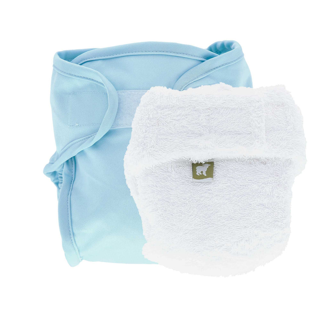 LittleLamb cloth cotton nappy and wrap trial kit#color_duckegg