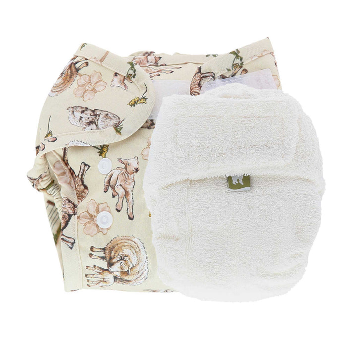 LittleLamb cloth nappy nappy and wrap trial kit product photo - farmyard sheep#color_loving-ewe