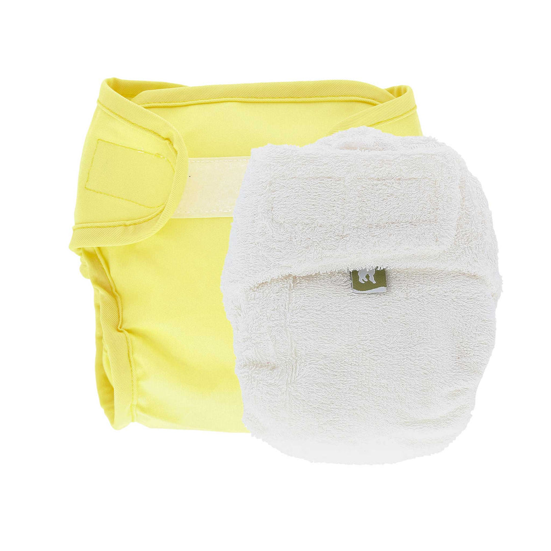 LittleLamb cloth nappy and wrap trial kit product photo - bright yellow#color_primrose