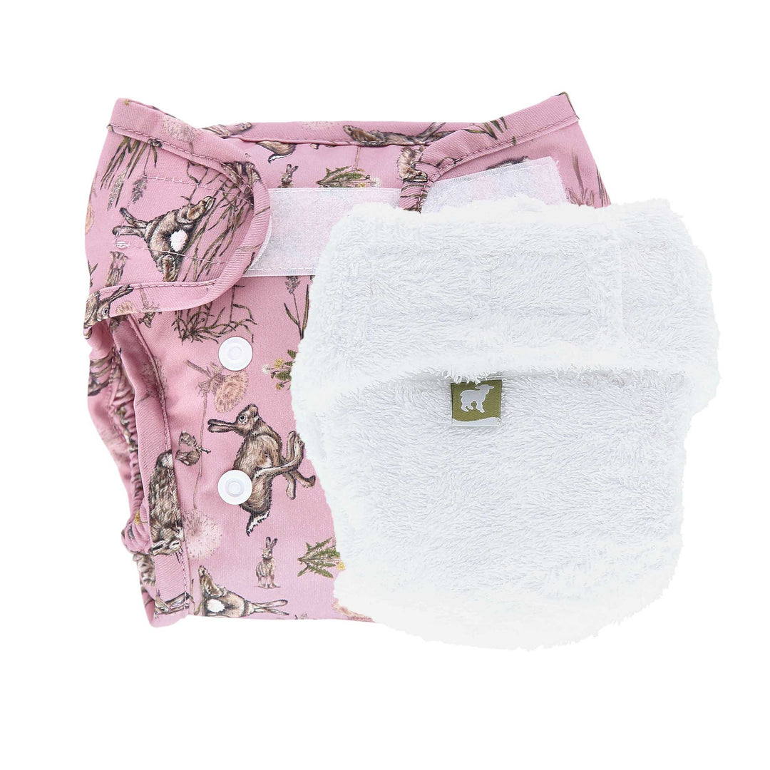 LittleLamb cloth nappy nappy and wrap trial kit product photo - rabbits#color_moongazer