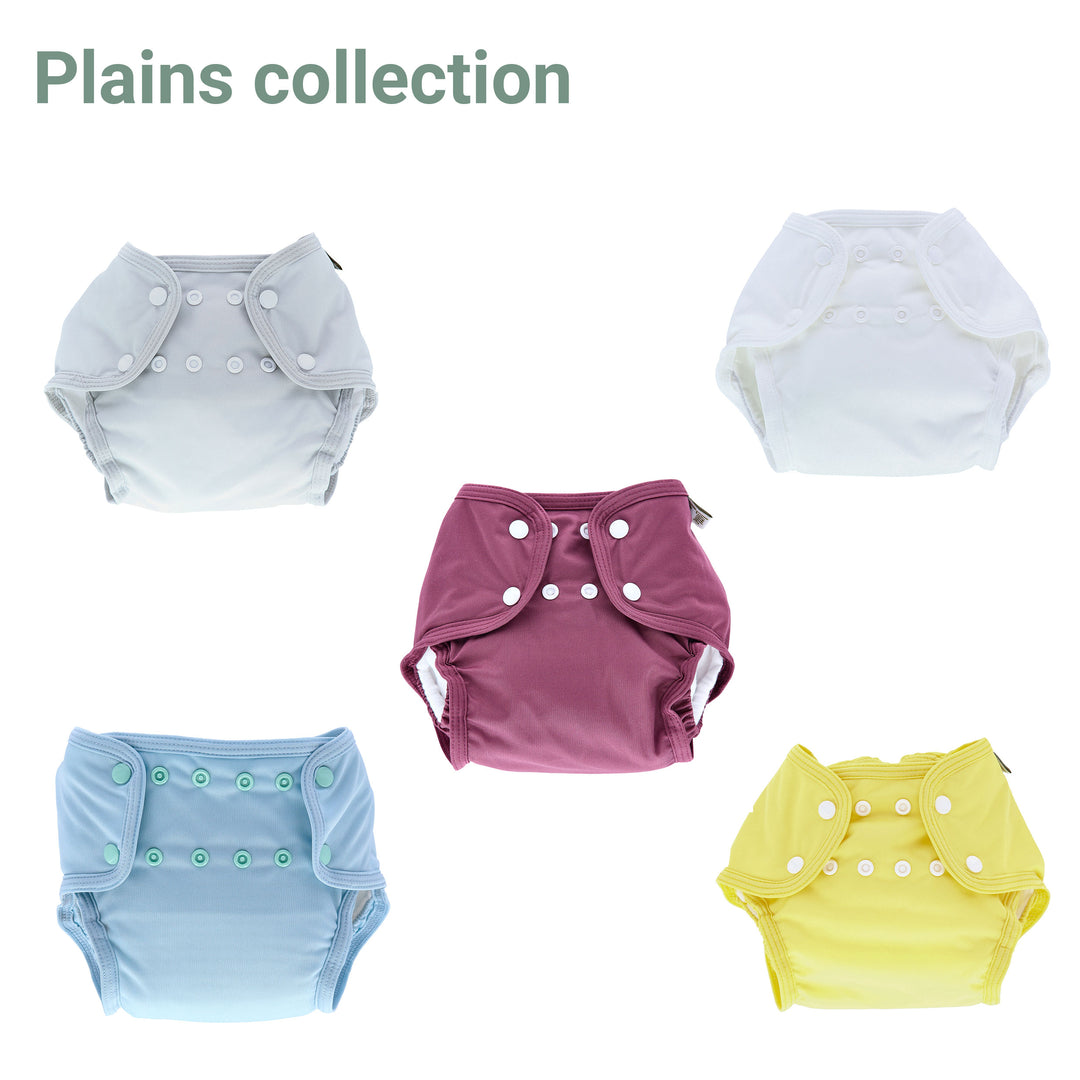 pack of 5 reusable pocket nappies by LittleLamb - Plain colours  
